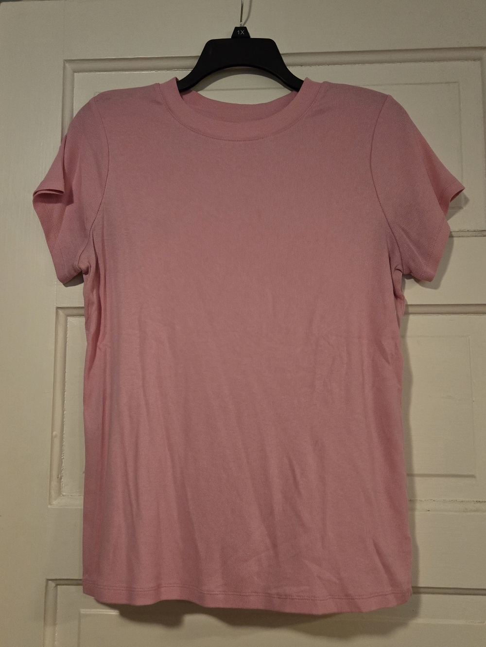Pink Slim Fit Ribbed Tee - Picture 2 of 3